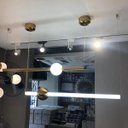 Ver imagem 2 de Lustre Pendente Dourado Haste Globo Led