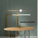 Ver imagem 3 de Lustre Pendente Dourado Haste Globo Led