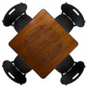 Ver imagem 5 de Mesa de Madeira Quadrada 80x80cm 4 Lugares para Sala de Estar - Beer Happy Hour - Preta