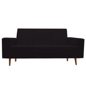 Sofá 3 Lugares Arezzo Suede Preto