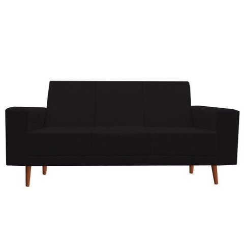 Sofá 3 Lugares Arezzo Suede Preto