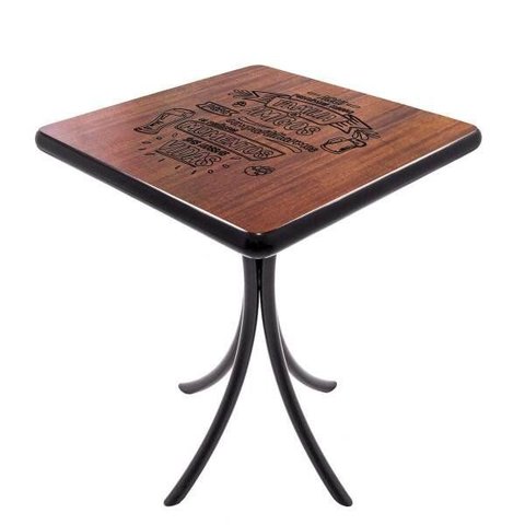 Mesa Quadrada de Madeira para Cozinha Pequena Gourmet - Família e Amigos - Preta