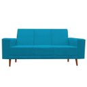 Ver imagem 1 de Sofá 3 Lugares Arezzo Suede Turquesa
