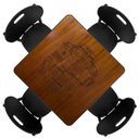 Ver imagem 5 de Mesa de Madeira Quadrada 80x80cm 4 Lugares para Cozinha Pequena - Família e Amigos - Preta