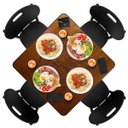 Ver imagem 3 de Mesa de Madeira Quadrada 80x80cm 4 Lugares para Cozinha Pequena - Família e Amigos - Preta