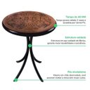 Ver imagem 6 de Mesa Redonda de Madeira para Sala de Estar - 60cm Diâmetro - Beer Happy Hour - Preta