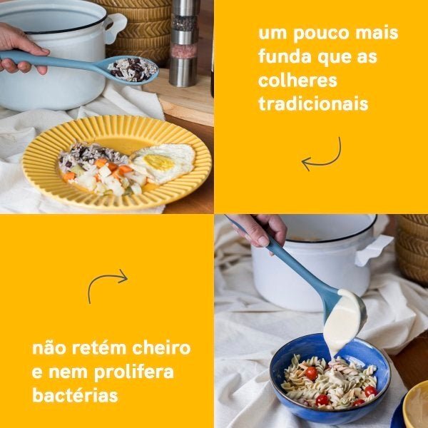 Kit de Utensílios de Cozinha com Tábua 11 Peças Az - Oikos - 6