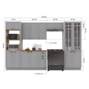 Ver imagem 4 de Cozinha Modulada Completa Americana 100% MDF 350cm com Rodapé Provence Multimóveis Crink-CPL010