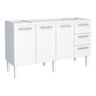 Gabinete de Cozinha para Pia 160 em Aço Vênus 3 Gavetas Branco - Cozimax - 1