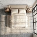 Ver imagem 2 de Cabeceira Estofada 2,23m King Pier para Quarto de Casal Bege Linha Premium