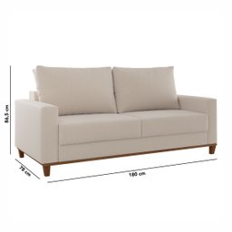 Sofá Living Palazo 1,80m Linho Amêndoa Viero - 3