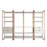Closet Industrial Casal Completo Loft Branco 4 Módulos Cabideiro com Gavetas Base Cobre - 3