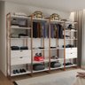 Closet Industrial Casal Completo Loft Branco 4 Módulos Cabideiro com Gavetas Base Cobre - 1