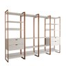Closet Industrial Casal Completo Loft Branco 4 Módulos Cabideiro com Gavetas Base Cobre - 2