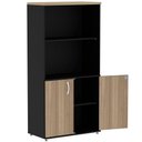 Ver imagem 2 de Armário Misto PE25 Pandin 79,60 cm (largura) MDP Cor Noce Naturalle e Preto com Duas portas