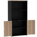 Ver imagem 3 de Armário Misto PE25 Pandin 79,60 cm (largura) MDP Cor Noce Naturalle e Preto com Duas portas