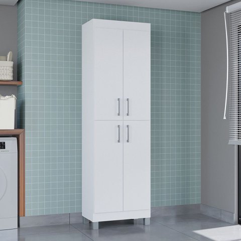 Armário Multiuso 4 Portas Versarti Divisível - Branco  - Poquema