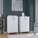 Ver imagem 2 de Armário Multiuso 4 Portas Versarti Divisível - Branco  - Poquema