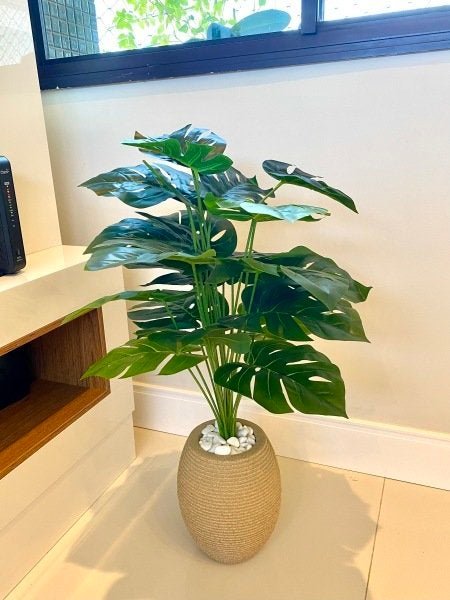 Arranjo Costela de Adão Grande Decoração para Sala + Vaso | MadeiraMadeira