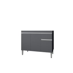 Gabinete de Pia Armário Tatiane 100cm Cinza S/tampo - Ajl Móveis - 1