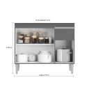 Ver imagem 4 de Gabinete de Pia Armário Tatiane 100cm Cinza S/tampo - Ajl Móveis