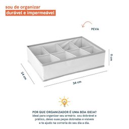 ORGANIZADOR DOBRÁVEL COM 8 DIVISÓRIAS OIKOS - 2