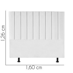 Cabeceira Estofada Queen 160CM Cora Suede Branco - D A DECOR D&A Decor - 3