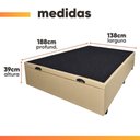 Ver imagem 2 de Cama Box com Baú Casal 1,38m em Revestimento Sintético Estrutura em Madeira Bege Caramelo Prince