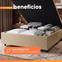 Ver imagem 4 de Cama Box com Baú Casal 1,38m em Revestimento Sintético Estrutura em Madeira Bege Caramelo Prince