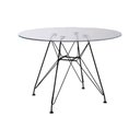 Ver imagem 2 de Mesa Sala e Jantar Eames Ferro Preto Tampo Redondo Vidro 90cm