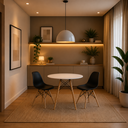 Ver imagem 1 de Mesa Sala e Jantar Eames 90cm Branca com 2 Cadeiras Charles Eames Assento Preto