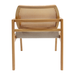 Poltrona Amber Madeira Maciça Amêndoa com Assento Estofado com Tela Tingida - Tecido Luar - 6