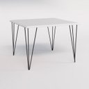 Ver imagem 2 de Conjunto De Mesa Eames Clips De Ferro Preto Tampo Quadrado Branco 90x90 4 Cadeiras Ferro Preta Assen