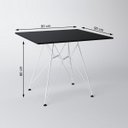 Ver imagem 4 de Mesa Sala e Jantar Eames Eiffel Quadrada 90cm Preta com 4 Cadeiras Pretas Base Ferro Branco