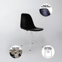 Ver imagem 5 de Mesa Sala e Jantar Eames Eiffel Quadrada 90cm Preta com 4 Cadeiras Pretas Base Ferro Branco