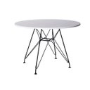 Ver imagem 3 de Mesa Sala e Jantar Eames Redonda Branca 90cm com 4 Cadeiras Pretas Base Ferro Preto