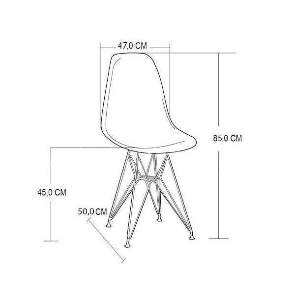 Conjunto de Mesa de Jantar Eames Eiffel Quadrada 90cm Tampo de Madeira Branco com 4 Cadeiras Pretas - 5