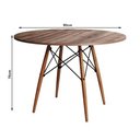 Ver imagem 3 de Mesa Eames Eiffel Redondo Tampo de Madeira 90cm Amêndoa