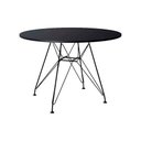 Ver imagem 2 de Mesa de Jantar Eames Ferro Preto Tampo Redondo Madeira Preto 90cm