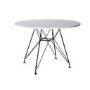 Ver imagem 2 de Mesa Sala e  Jantar Eames Ferro Preto Tampo Redondo Madeira Branca 90cm