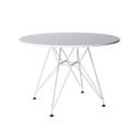Ver imagem 2 de Mesa de Jantar Eames Ferro Branco Tampo Redondo Madeira Branco 90cm