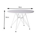 Ver imagem 3 de Mesa de Jantar Eames Ferro Branco Tampo Redondo Madeira Branco 90cm