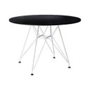 Ver imagem 2 de Mesa de Jantar Eames Ferro Branco Tampo Redondo Madeira Preto 90cm