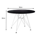 Ver imagem 3 de Mesa de Jantar Eames Ferro Branco Tampo Redondo Madeira Preto 90cm