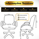 Ver imagem 2 de Cadeira Poltrona de Escritório Ergonômica Giga para Obeso Plus Size Giratória Corino - até 160kg
