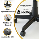 Ver mais imagens de Cadeira Poltrona de Escritório Ergonômica Giga para Obeso Plus Size Giratória Corino - até 160kg