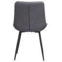 Ver imagem 4 de Kit 4 Cadeiras Haifa Lívia Fratini Revestido em Poliuretano (PU) Cor Grafite Base em Aço Preto