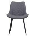 Ver imagem 3 de Kit 4 Cadeiras Haifa Lívia Fratini Revestido em Poliuretano (PU) Cor Grafite Base em Aço Preto