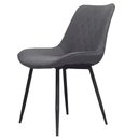 Ver imagem 2 de Kit 4 Cadeiras Haifa Lívia Fratini Revestido em Poliuretano (PU) Cor Grafite Base em Aço Preto