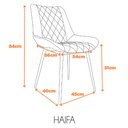 Ver imagem 6 de Kit 4 Cadeiras Haifa Lívia Fratini Revestido em Poliuretano (PU) Cor Grafite Base em Aço Preto